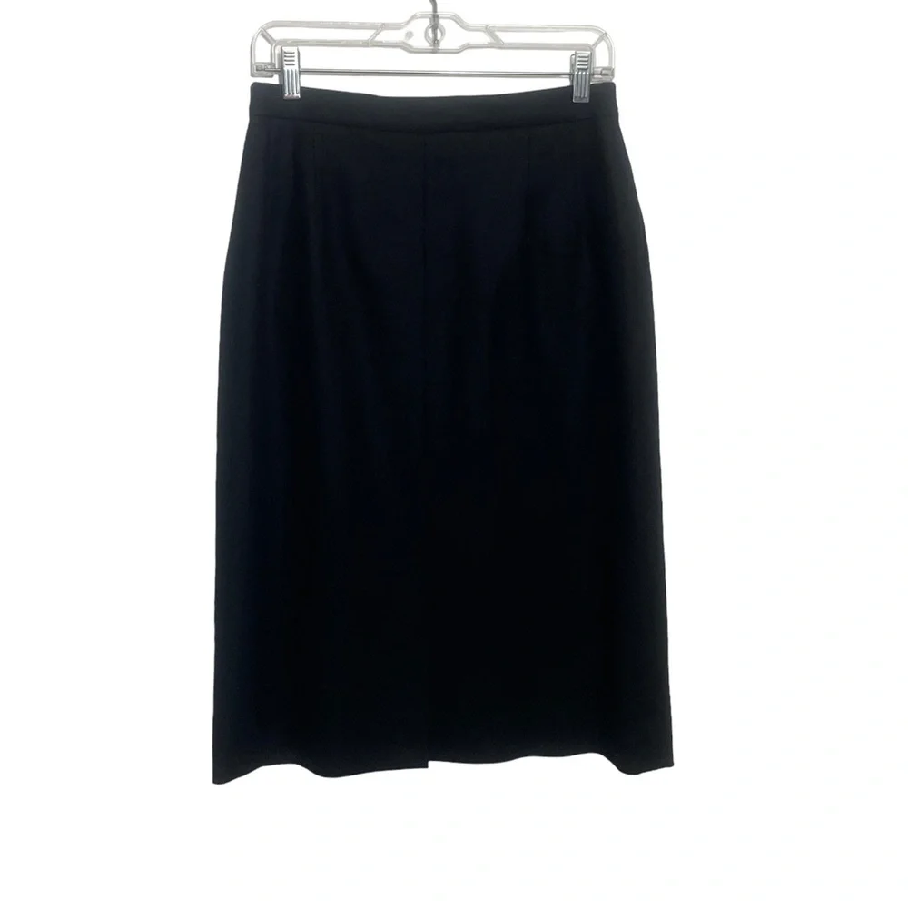Pendleton Petite 12 Black Skirt‎ Pencil 100% Wool Lined Pockets